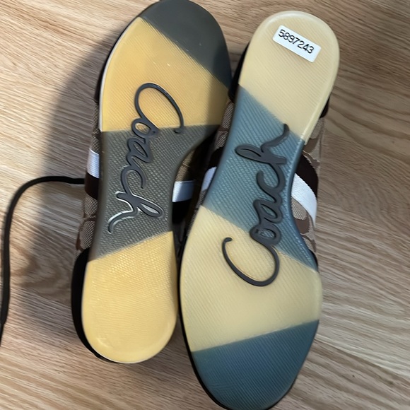 NIB Coach Joss brown/white stripe sneakers size 10 - Picture 5 of 6